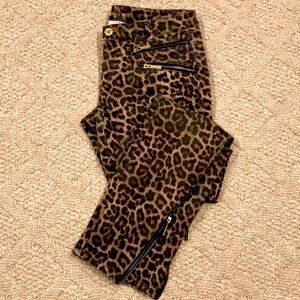 MICHAEL KORS Cheetah Print Jeans with Zippers